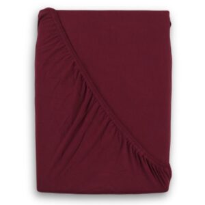 Kvalitex Luxusní bavlněné JERSEY prostěradlo s lycrou 90x200 cm - vínová