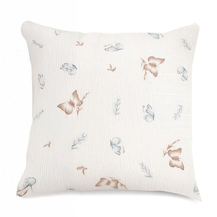 Mušelínový povlak na polštář 40x40 cm - Motýlci