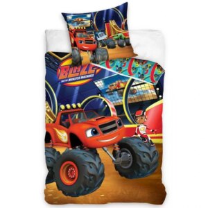 Carbotex Povlečení do postýlky 100x135 + 40x60 cm - Plamínek a čtyřkoláci "Aréna"