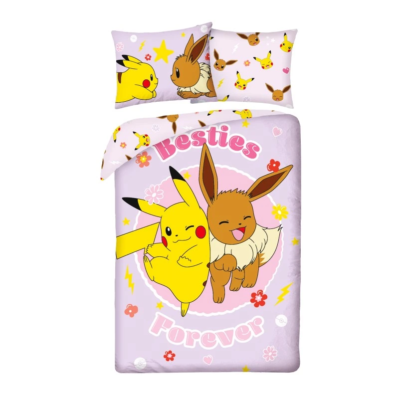 Halantex Povlečení z mikrovlákna 140x200 + 70x90 cm - Pokémon "Besties Forever"