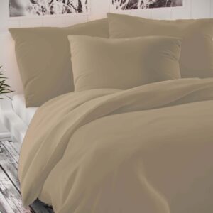 Kvalitex Saténové  povlečení LUXURY COLLECTION 140x220 + 70x90 cm - Béžová prodloužené