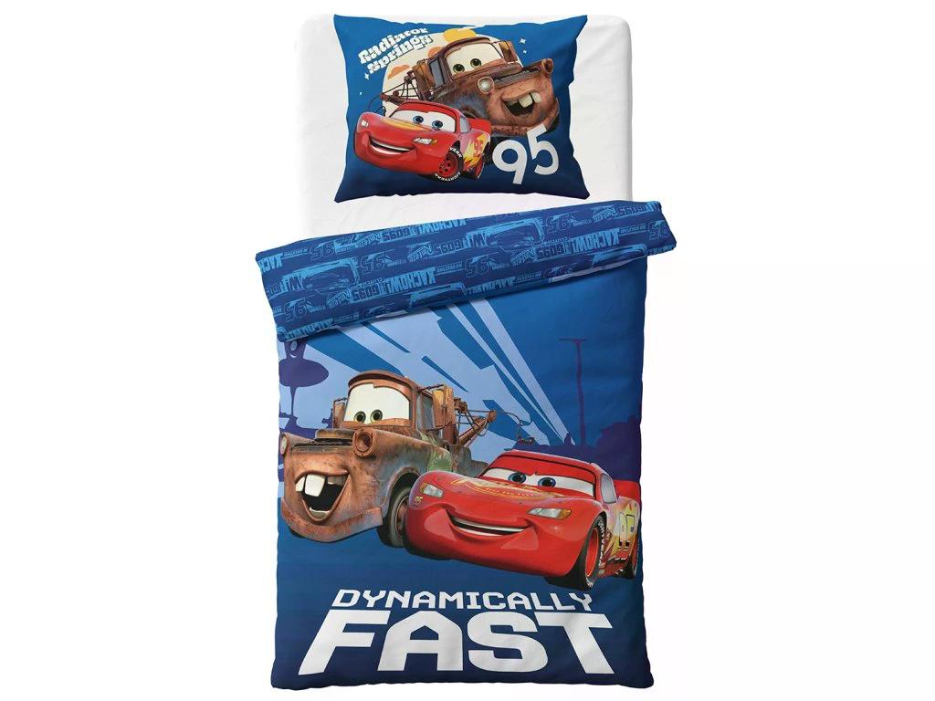 Carbotex Bavlněné povlečení 140x200 + 70x90 cm - Cars 3 "Blesk McQueen a Burák"