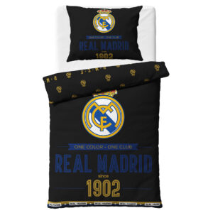 Carbotex Bavlněné povlečení 140x200 + 70x90 cm - Real Madrid Royal Black