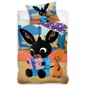 Carbotex Povlečení do postýlky 100x135 + 40x60 cm - Zajíček Bing "Čtení pohádek"