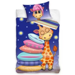Carbotex Povlečení do postýlky 100x135 + 40x60 cm - Žirafa Snílek