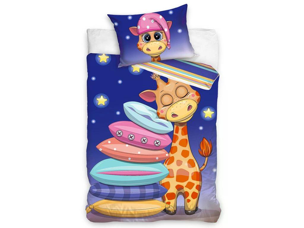 Carbotex Povlečení do postýlky 100x135 + 40x60 cm - Žirafa Snílek