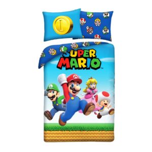 Halantex Povlečení z mikrovlákna 140x200 + 70x90 cm - Super Mario Bros "Coin"