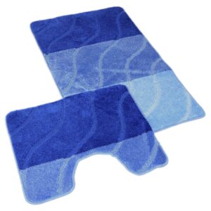 Kvalitex Koupelnová a WC předložka 60x100 + 60x50 cm - Vlny modré