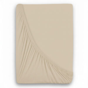 Kvalitex Luxusní bavlněné JERSEY prostěradlo s lycrou 120x200 cm - světle béžová