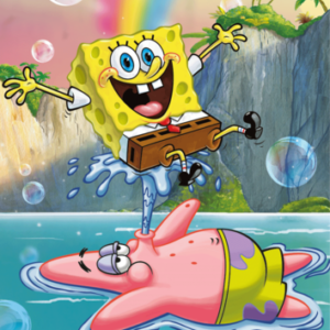 Jerry Fabrics Bavlněná froté osuška 70 x 140 cm - Sponge Bob "Tropical Duo"