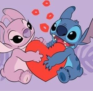 Jerry Fabrics Bavlněná froté osuška 70x140 cm - Lilo and Stitch "Kiss"