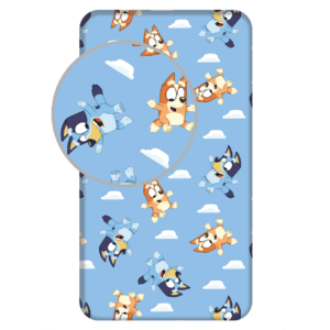 Jerry Fabrics Bavlněné napínací prostěradlo 90x200 + 25 cm - Bluey 004