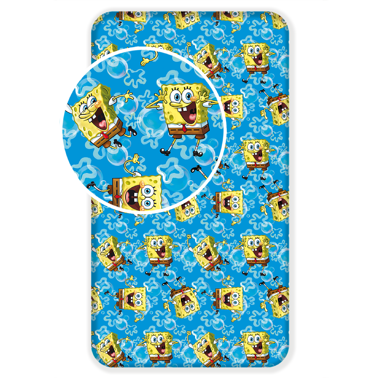 Jerry Fabrics Bavlněné napínací prostěradlo 90x200 + 25 cm - Sponge Bob blue