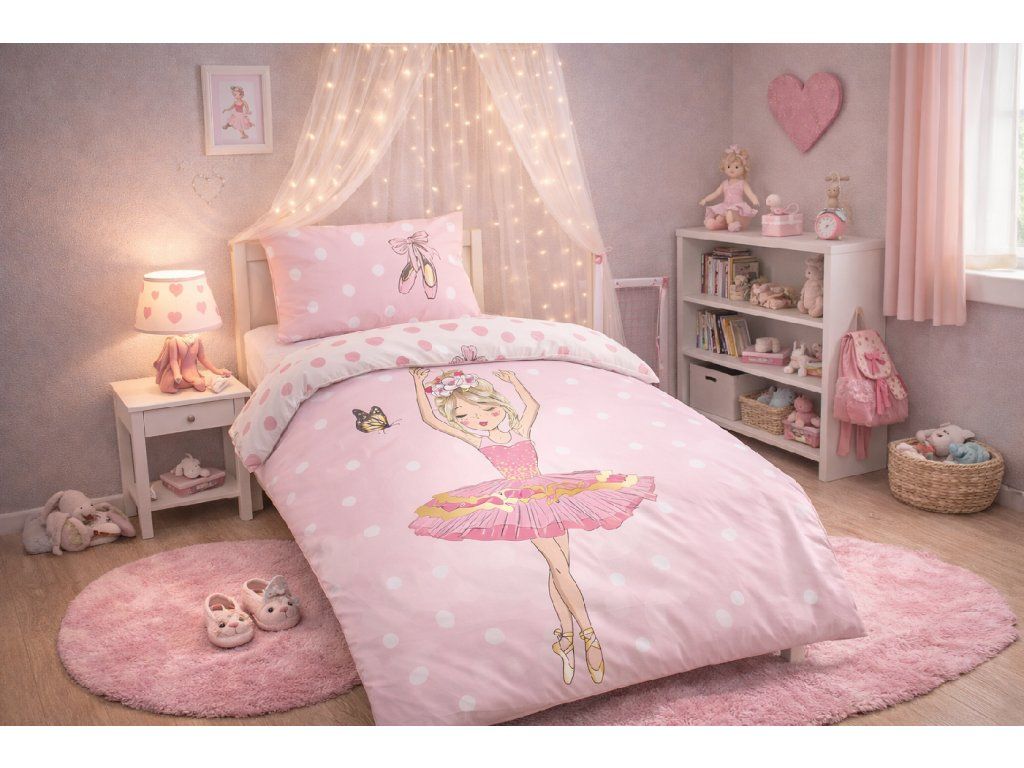 Jerry Fabrics Bavlněné povlečení 140x200 + 70x90 cm - Balerína