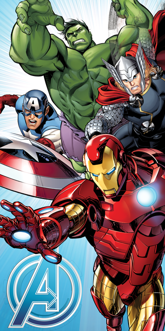 Jerry Fabrics Bavlněná froté osuška 70x140 cm - Avengers "Light blue"