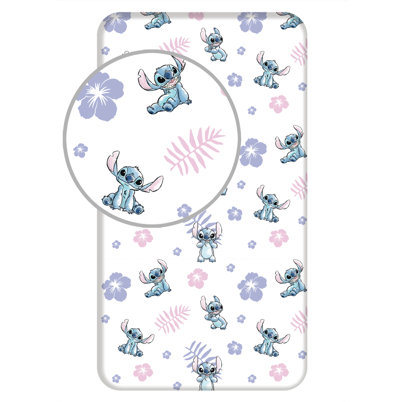 Jerry Fabrics Bavlněné napínací prostěradlo 90x200 + 25 cm - Lilo and Stitch