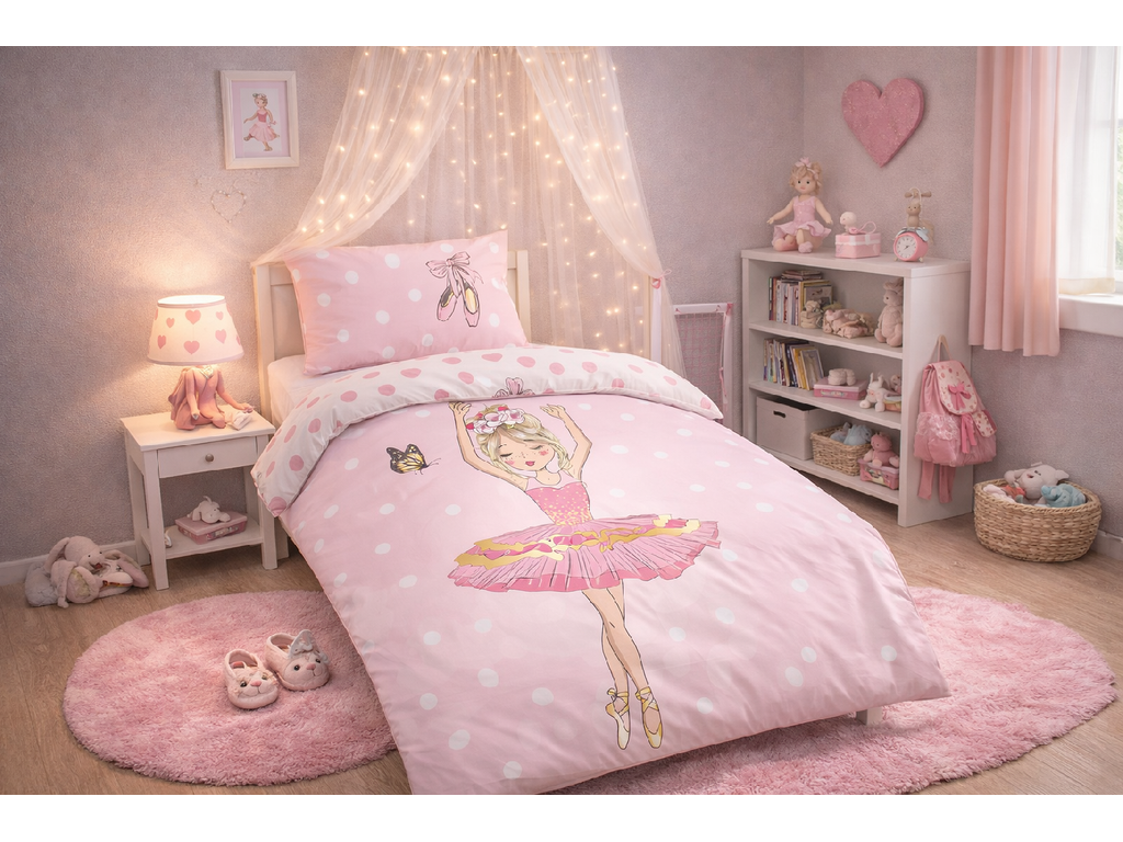 Jerry Fabrics Bavlněné povlečení 140x200 + 70x90 cm - Balerína