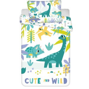 Jerry Fabrics Povlečení do postýlky 100x135 + 40x60 cm - Dino "Cute and wild"