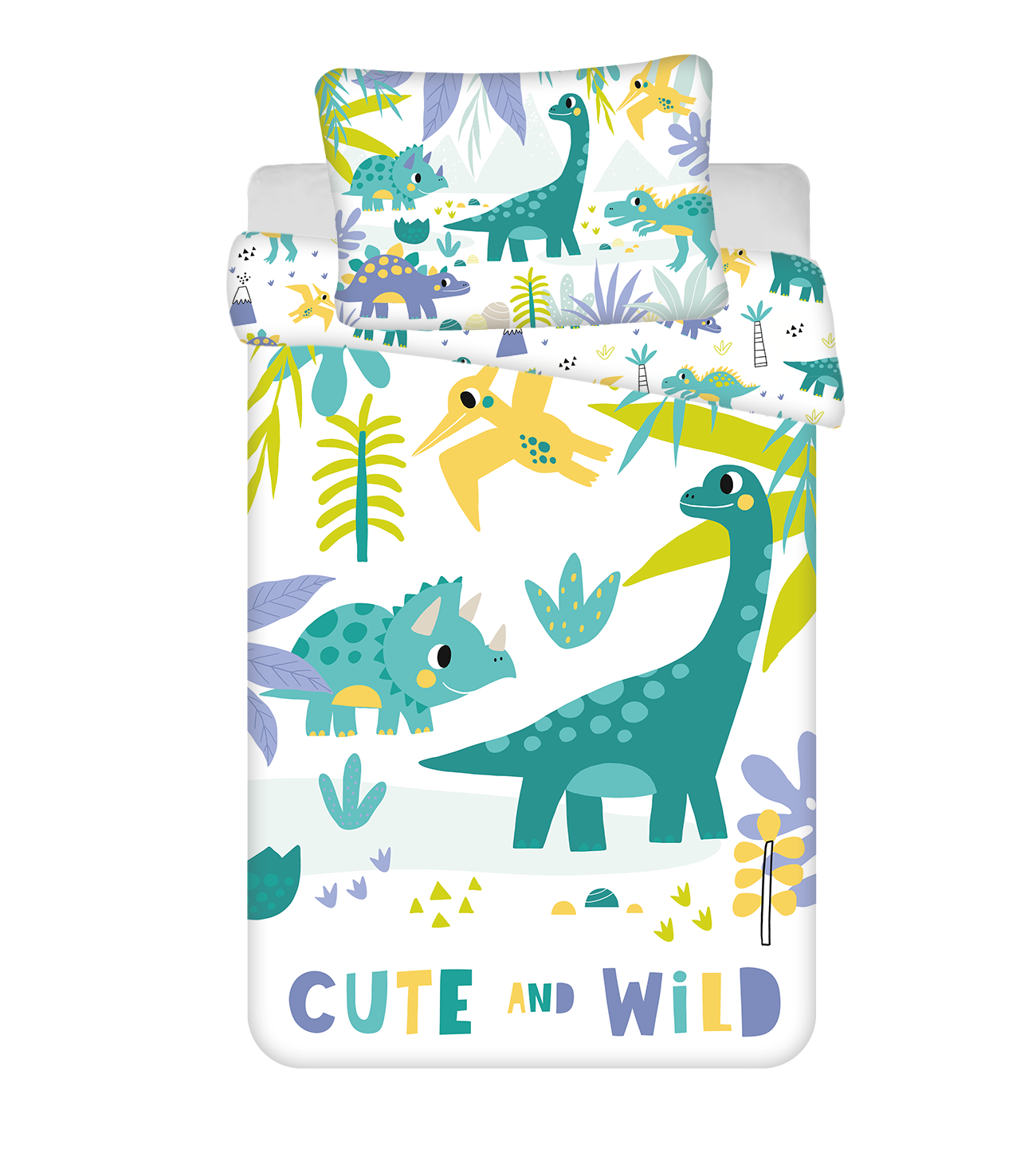 Jerry Fabrics Povlečení do postýlky 100x135 + 40x60 cm - Dino "Cute and wild"