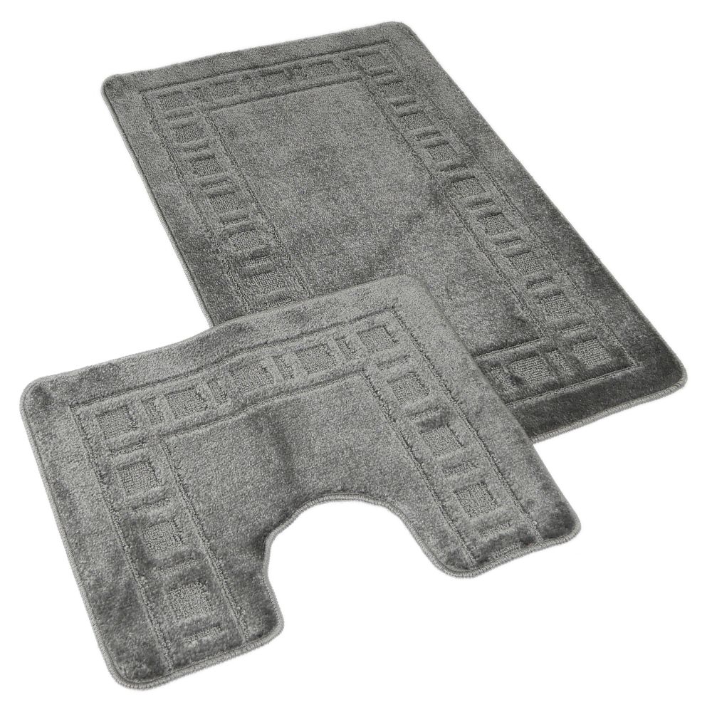 Kvalitex Koupelnová a WC předložka 60x100 + 60x50 cm - Rám šedý