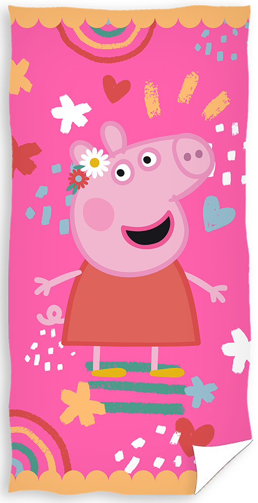 TipTrade Bavlněná froté osuška 70x140 cm - Prasátko Peppa Barevný svět