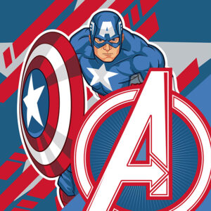 Carbotex Bavlněný froté ručníček 30x50 cm - Avengers Kapitán Amerika