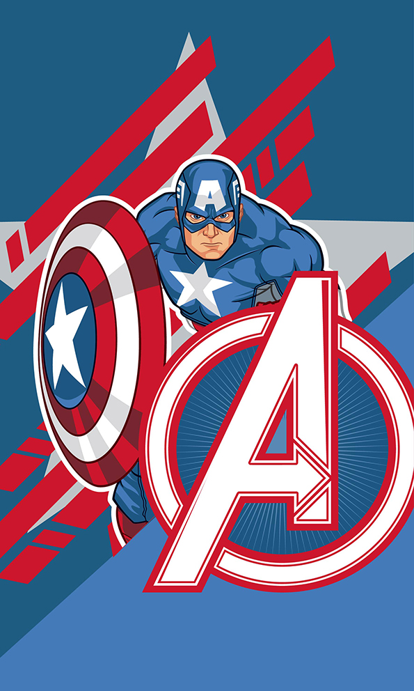 Carbotex Bavlněný froté ručníček 30x50 cm - Avengers Kapitán Amerika