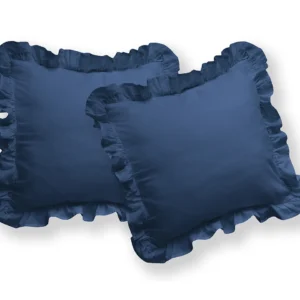 Detexpol Bavlněné povlaky na polštářky s volánkem 40x40 cm - Denim - sada 2 ks