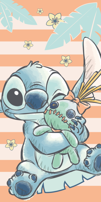 Jerry Fabrics Bavlněná froté osuška 70x140 cm - Lilo a Stitch "Tropical Hugs"