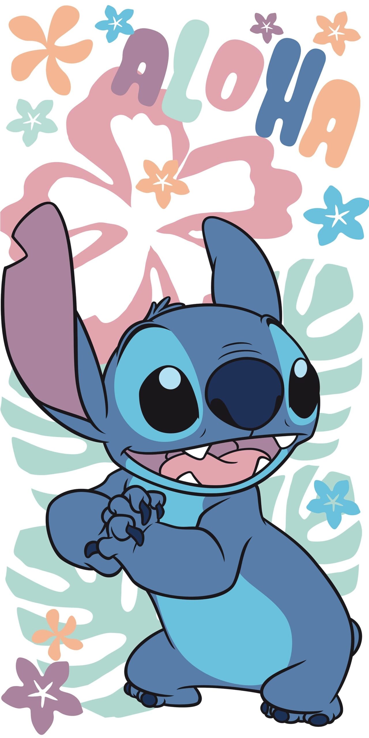 Jerry Fabrics Bavlněná froté osuška 70x140 cm - Lilo and Stitch "Hawaiian Harmony"