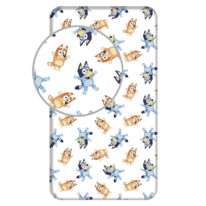 Jerry Fabrics Bavlněné napínací prostěradlo 90x200 + 25 cm - Bluey 061