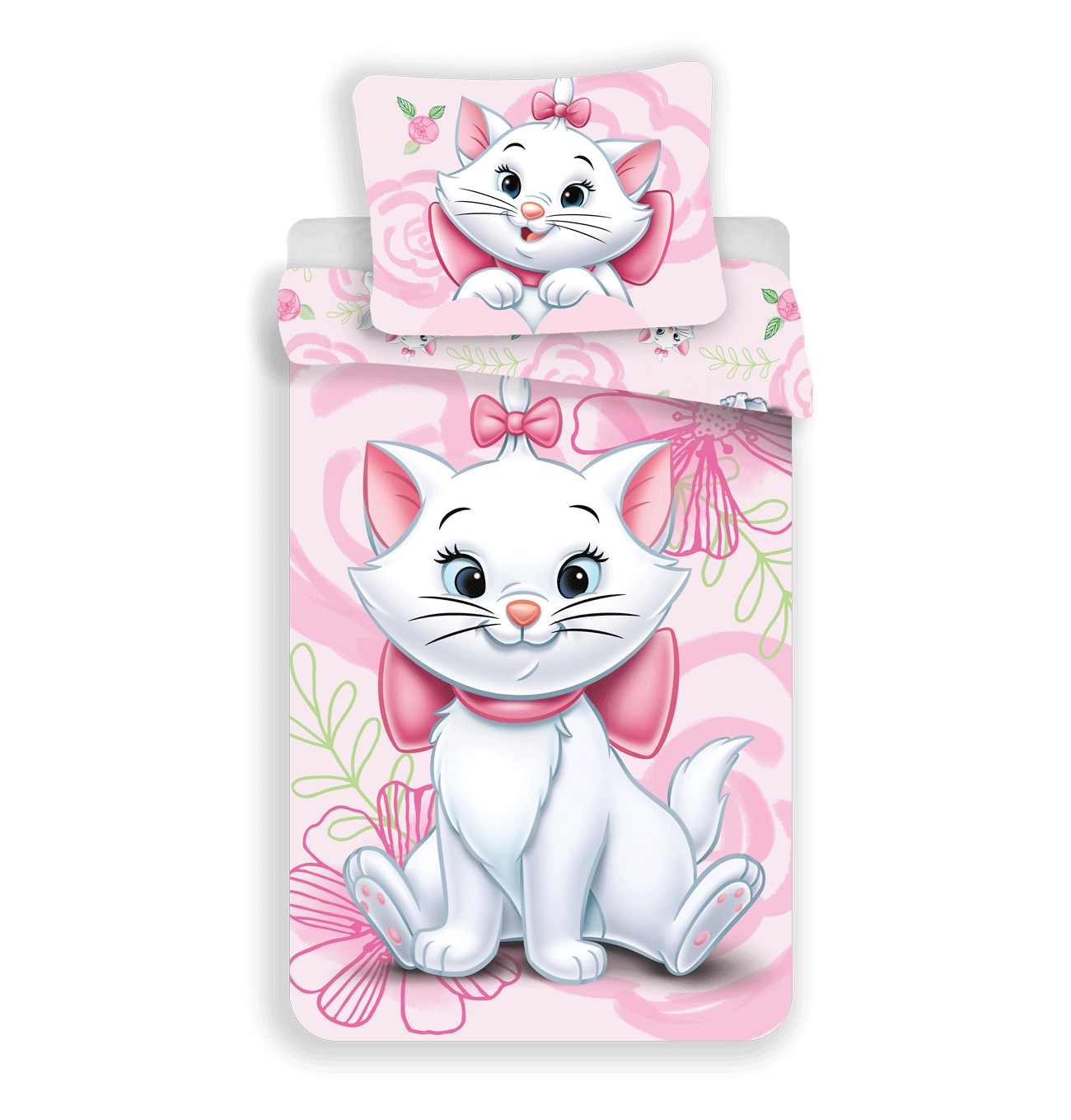 Jerry Fabrics Bavlněné povlečení 140x200 + 70x90 cm - Marie Cat "Pink 03"