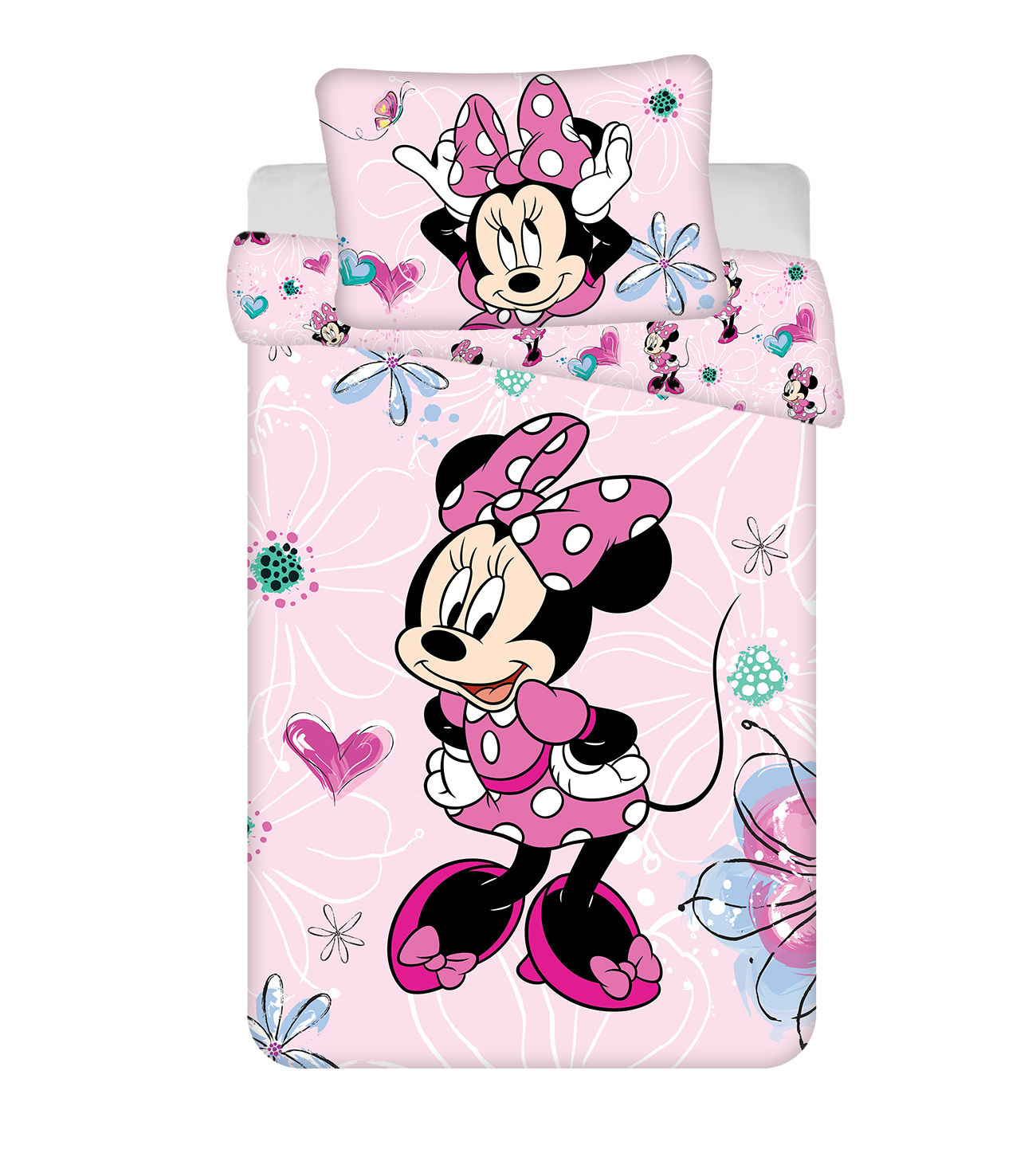 Jerry Fabrics Povlečení do postýlky 100x135 + 40x60 cm - Minnie "Flowers 02"