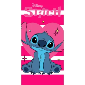 TipTrade Bavlněná froté osuška 70x140 cm - Lilo a Stitch "Láska hory přenáší"