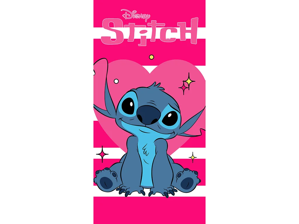 TipTrade Bavlněná froté osuška 70x140 cm - Lilo a Stitch "Láska hory přenáší"