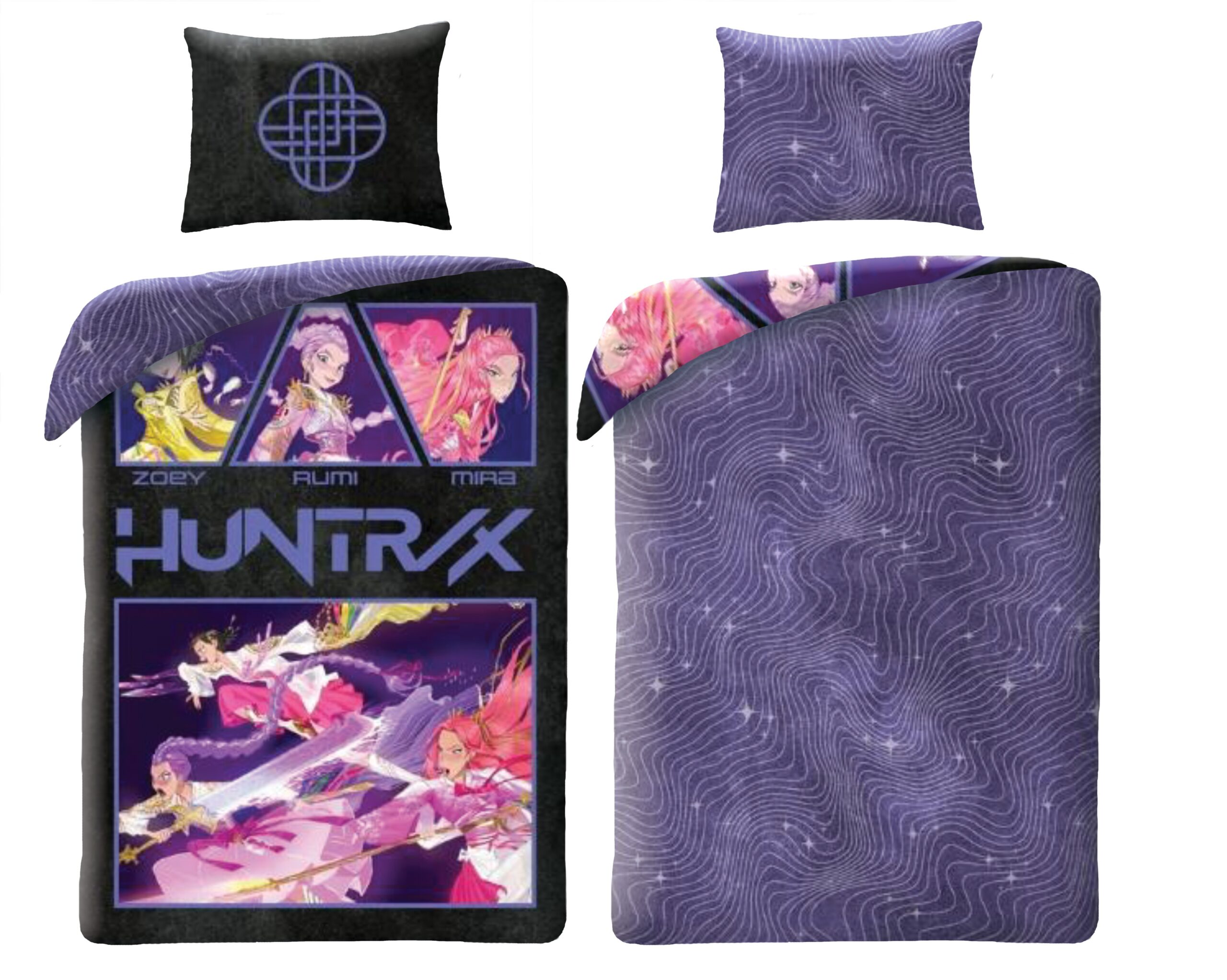 Halantex Povlečení z mikrovlákna 140x200 + 70x90 cm - K-Pop Demon Hunters "Demon Squad"