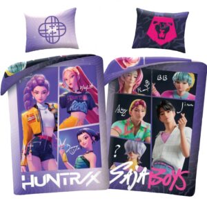 Halantex Povlečení z mikrovlákna 140x200 + 70x90 cm - K-Pop Demon Hunters "Huntrix & Saja Boys"