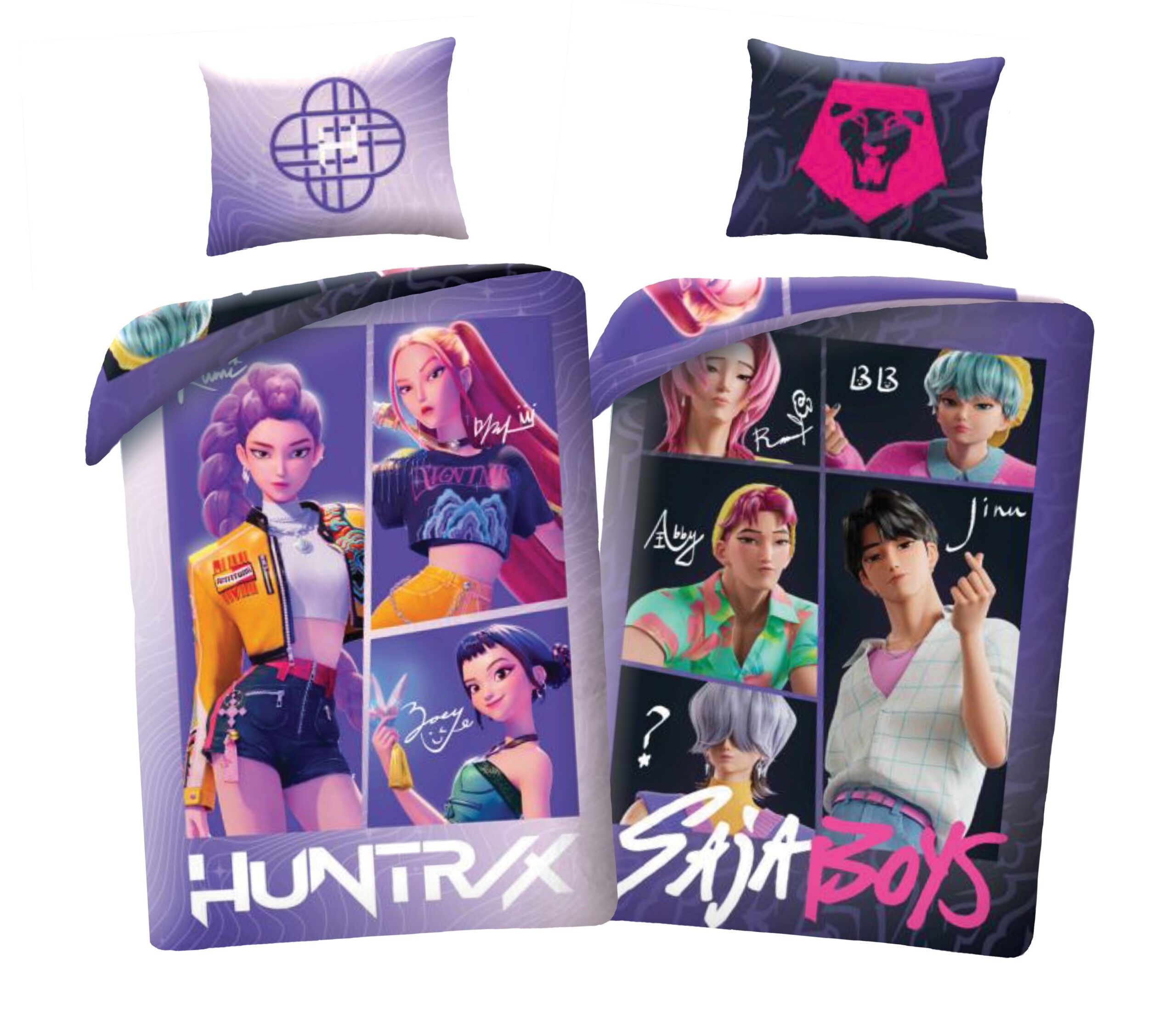 Halantex Povlečení z mikrovlákna 140x200 + 70x90 cm - K-Pop Demon Hunters "Huntrix & Saja Boys"