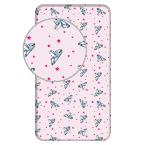 Jerry Fabrics Bavlněné napínací prostěradlo 90x200 + 25 cm - Lilo and Stitch "Pink Stars"