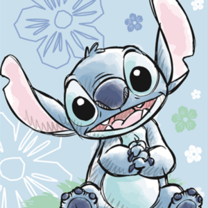Jerry Fabrics Bavlněný froté ručníček 30x50 cm s poutkem - Lilo a Stitch "Ohana blue"