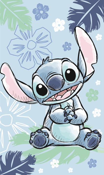 Jerry Fabrics Bavlněný froté ručníček 30x50 cm s poutkem - Lilo a Stitch "Ohana blue"