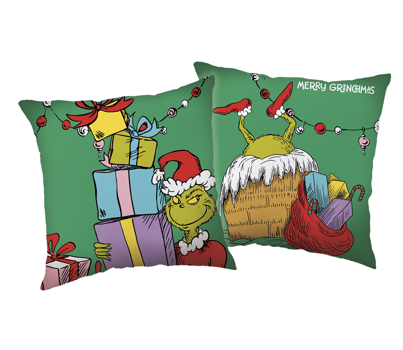 Jerry Fabrics Dekorační polštářek 40x40 cm - Grinch "Presents"