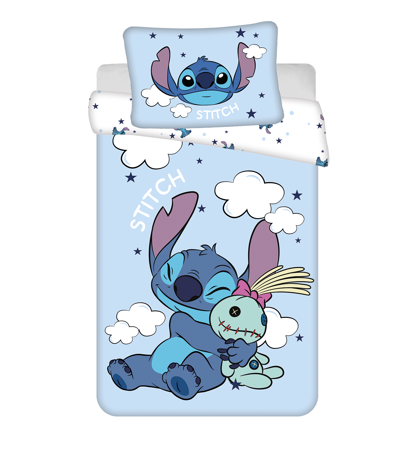 Jerry Fabrics Povlečení do postýlky 100x135 + 40x60 cm - Lilo and Stitch "Clouds"