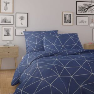 Kvalitex Bavlněné povlečení NORDIC COLLECTION 140x200 + 70x90 cm - GRID modré