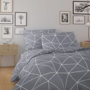 Kvalitex Bavlněné povlečení NORDIC COLLECTION 220x200 + 2x 70x90 cm - GRID šedé