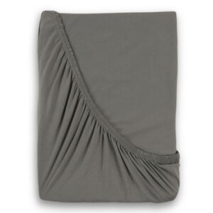 Kvalitex Luxusní bavlněné JERSEY prostěradlo s lycrou 90x200 cm - tmavě šedá
