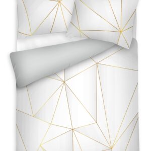 Matex Luxusní bavlněné saténové povlečení 140x200 + 70x90 cm - Prestige "Zlaté linie"