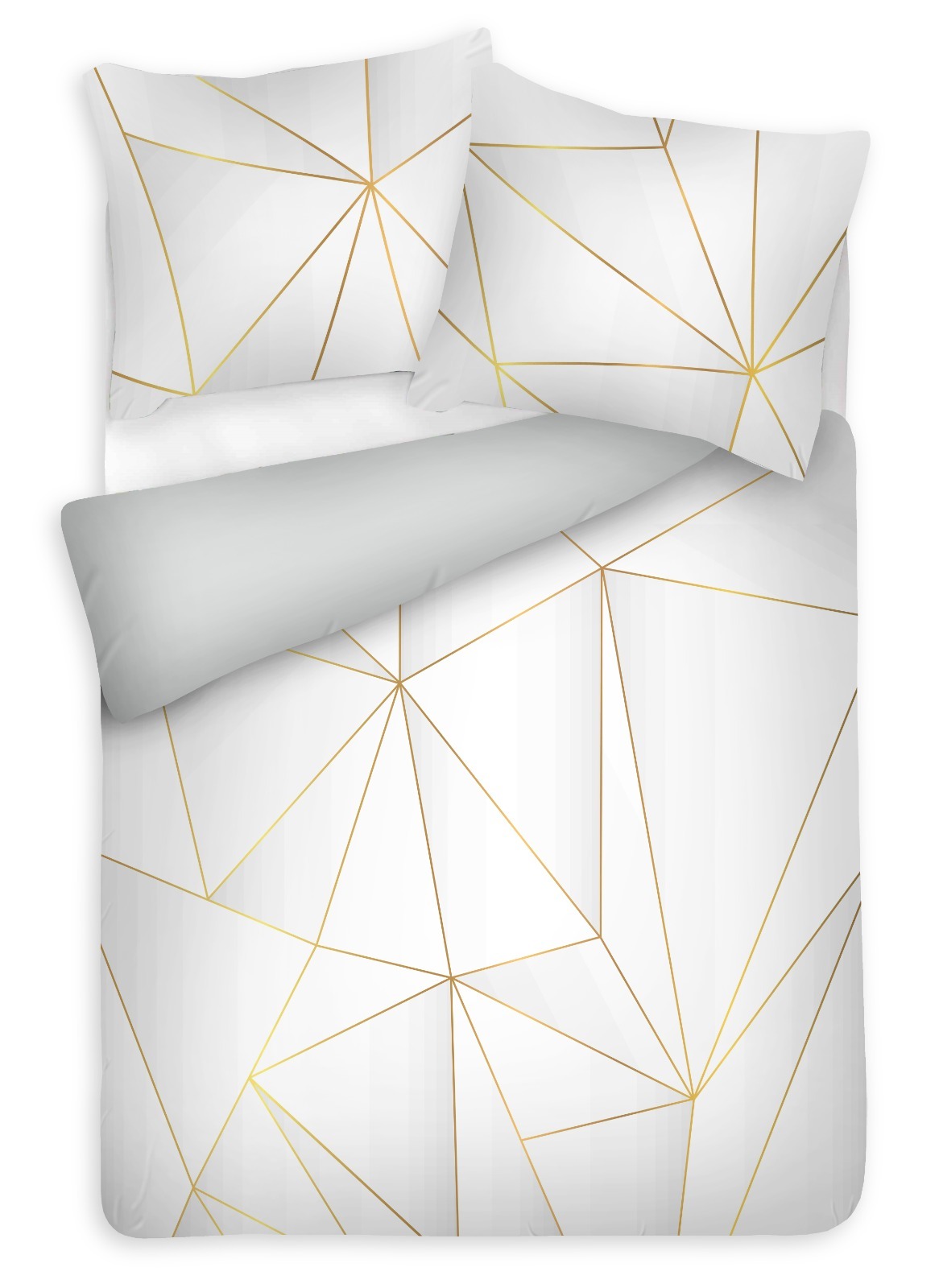 Matex Luxusní bavlněné saténové povlečení 140x200 + 70x90 cm - Prestige "Zlaté linie"