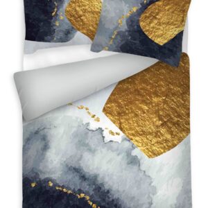 Matex Luxusní bavlněné saténové povlečení 140x200 + 70x90 cm - Prestige "Zlatý mramor"