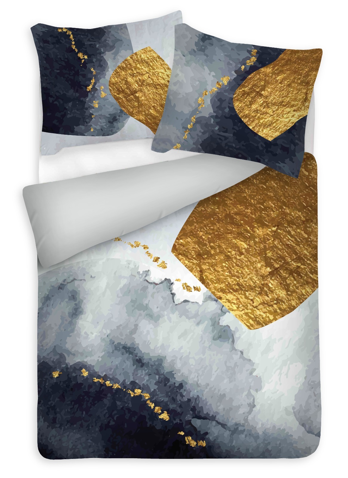 Matex Luxusní bavlněné saténové povlečení 140x200 + 70x90 cm - Prestige "Zlatý mramor"
